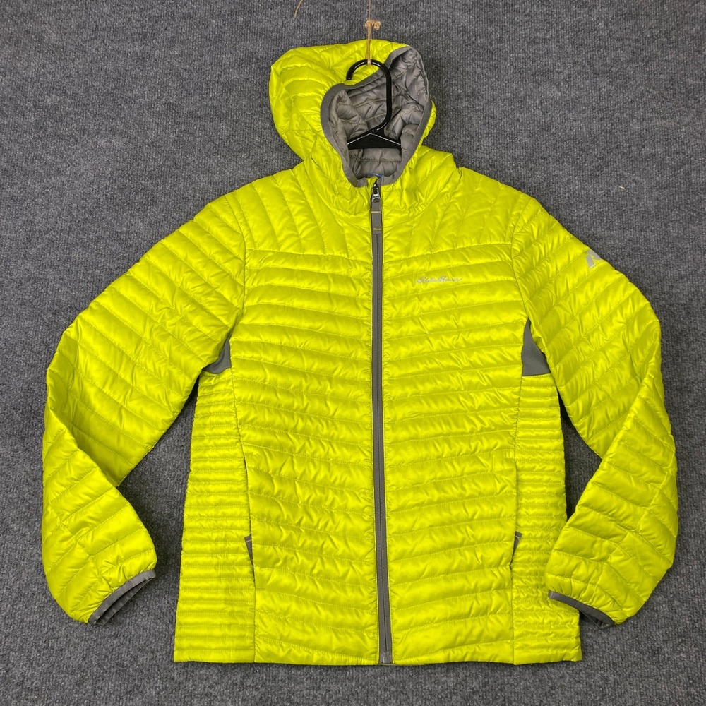 Eddie Bauer First Ascent Kids Down Puffer Jacket Neon Yellow Lime Size L 12